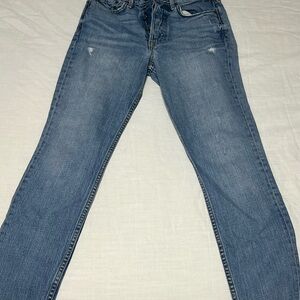 GRLFRND Classic Blue Straight Leg Jeans